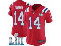 Women Nike New England Patriots #14 Brandin Cooks Red Alternate Vapor Untouchable Limited Player Super Bowl LII NFL Jersey