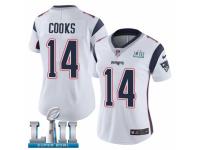 Women Nike New England Patriots #14 Brandin Cooks White Vapor Untouchable Limited Player Super Bowl LII NFL Jersey