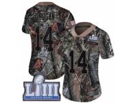 Women Nike New England Patriots #14 Steve Grogan Camo Rush Realtree Limited Super Bowl LIII Bound NFL Jersey