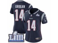 Women Nike New England Patriots #14 Steve Grogan Navy Blue Team Color Vapor Untouchable Limited Player Super Bowl LIII Bound NFL Jersey