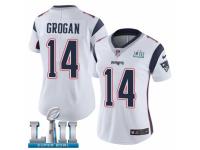 Women Nike New England Patriots #14 Steve Grogan White Vapor Untouchable Limited Player Super Bowl LII NFL Jersey