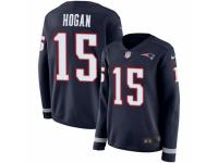 Women Nike New England Patriots #15 Chris Hogan Limited Navy Blue Therma Long Sleeve NFL Jersey