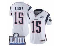 Women Nike New England Patriots #15 Chris Hogan White Vapor Untouchable Limited Player Super Bowl LIII Bound NFL Jersey