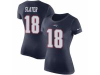 Women Nike New England Patriots #18 Matthew Slater Navy Blue Rush Pride Name & Number T-Shirt
