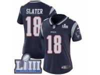 Women Nike New England Patriots #18 Matthew Slater Navy Blue Team Color Vapor Untouchable Limited Player Super Bowl LIII Bound NFL Jersey