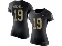 Women Nike New England Patriots #19 Malcolm Mitchell Black Camo Salute to Service T-Shirt