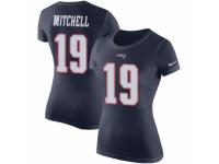 Women Nike New England Patriots #19 Malcolm Mitchell Navy Blue Rush Pride Name & Number T-Shirt