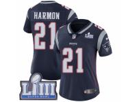 Women Nike New England Patriots #21 Duron Harmon Navy Blue Team Color Vapor Untouchable Limited Player Super Bowl LIII Bound NFL Jersey