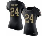 Women Nike New England Patriots #24 Stephon Gilmore Black Camo Salute to Service T-Shirt