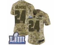 Women Nike New England Patriots #24 Stephon Gilmore Limited Camo 2018 Salute to Service Super Bowl LIII Bound NFL Jersey