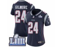 Women Nike New England Patriots #24 Stephon Gilmore Navy Blue Team Color Vapor Untouchable Limited Player Super Bowl LIII Bound NFL Jersey