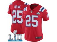 Women Nike New England Patriots #25 Eric Rowe Red Alternate Vapor Untouchable Limited Player Super Bowl LII NFL Jersey