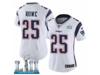 Women Nike New England Patriots #25 Eric Rowe White Vapor Untouchable Limited Player Super Bowl LII NFL Jersey