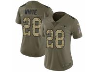 Women Nike New England Patriots #28 James White Limited Olive/Camo 2017 Salute to Service NFL Jersey