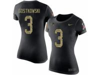 Women Nike New England Patriots #3 Stephen Gostkowski Black Camo Salute to Service T-Shirt