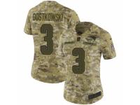 Women Nike New England Patriots #3 Stephen Gostkowski Limited Camo 2018 Salute to Service NFL Jersey