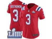 Women Nike New England Patriots #3 Stephen Gostkowski Red Alternate Vapor Untouchable Limited Player Super Bowl LIII Bound NFL Jersey