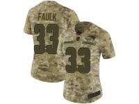 Women Nike New England Patriots #33 Kevin Faulk Limited Camo 2018 Salute to Service NFL Jersey