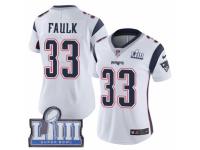 Women Nike New England Patriots #33 Kevin Faulk White Vapor Untouchable Limited Player Super Bowl LIII Bound NFL Jersey