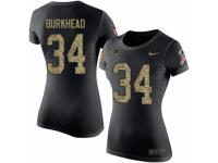 Women Nike New England Patriots #34 Rex Burkhead Black Camo Salute to Service T-Shirt