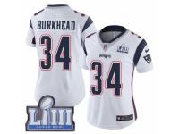 Women Nike New England Patriots #34 Rex Burkhead White Vapor Untouchable Limited Player Super Bowl LIII Bound NFL Jersey