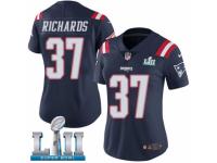 Women Nike New England Patriots #37 Jordan Richards Limited Navy Blue Rush Vapor Untouchable Super Bowl LII NFL Jersey