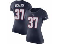 Women Nike New England Patriots #37 Jordan Richards Navy Blue Rush Pride Name & Number T-Shirt