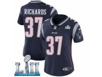 Women Nike New England Patriots #37 Jordan Richards Navy Blue Team Color Vapor Untouchable Limited Player Super Bowl LII NFL Jersey