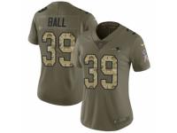 Women Nike New England Patriots #39 Montee Ball Limited Olive/Camo 2017 Salute to Service NFL Jersey