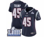 Women Nike New England Patriots #45 Donald Trump Navy Blue Team Color Vapor Untouchable Limited Player Super Bowl LIII Bound NFL Jersey