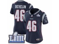 Women Nike New England Patriots #46 James Develin Navy Blue Team Color Vapor Untouchable Limited Player Super Bowl LIII Bound NFL Jersey