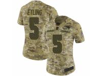 Women Nike New England Patriots #5 Danny Etling Limited Camo 2018 Salute to Service NFL Jersey