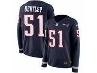 Women Nike New England Patriots #51 JaWhaun Bentley Limited Navy Blue Therma Long Sleeve NFL Jersey