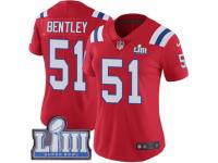 Women Nike New England Patriots #51 JaWhaun Bentley Red Alternate Vapor Untouchable Limited Player Super Bowl LIII Bound NFL Jersey