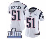 Women Nike New England Patriots #51 JaWhaun Bentley White Vapor Untouchable Limited Player Super Bowl LIII Bound NFL Jersey