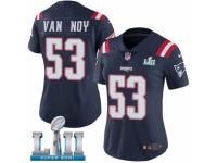 Women Nike New England Patriots #53 Kyle Van Noy Limited Navy Blue Rush Vapor Untouchable Super Bowl LII NFL Jersey