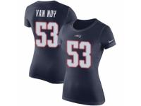 Women Nike New England Patriots #53 Kyle Van Noy Navy Blue Rush Pride Name & Number T-Shirt