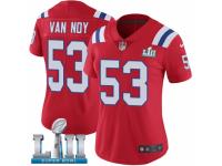 Women Nike New England Patriots #53 Kyle Van Noy Red Alternate Vapor Untouchable Limited Player Super Bowl LII NFL Jersey