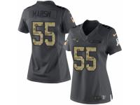 Women Nike New England Patriots #55 Cassius Marsh Limited Black 2016 Salute to Service NFL Jersey