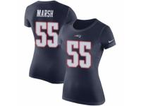 Women Nike New England Patriots #55 Cassius Marsh Navy Blue Rush Pride Name & Number T-Shirt