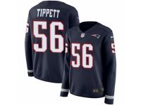 Women Nike New England Patriots #56 Andre Tippett Limited Navy Blue Therma Long Sleeve NFL Jersey