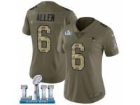 Women Nike New England Patriots #6 Ryan Allen Limited Olive/Camo 2017 Salute to Service Super Bowl LII NFL Jersey