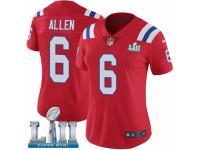 Women Nike New England Patriots #6 Ryan Allen Red Alternate Vapor Untouchable Limited Player Super Bowl LII NFL Jersey