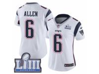 Women Nike New England Patriots #6 Ryan Allen White Vapor Untouchable Limited Player Super Bowl LIII Bound NFL Jersey