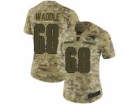 Women Nike New England Patriots #68 LaAdrian Waddle Limited Camo 2018 Salute to Service NFL Jersey