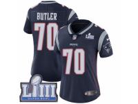 Women Nike New England Patriots #70 Adam Butler Navy Blue Team Color Vapor Untouchable Limited Player Super Bowl LIII Bound NFL Jersey