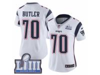 Women Nike New England Patriots #70 Adam Butler White Vapor Untouchable Limited Player Super Bowl LIII Bound NFL Jersey