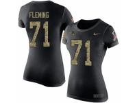 Women Nike New England Patriots #71 Cameron Fleming Black Camo Salute to Service T-Shirt