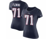 Women Nike New England Patriots #71 Cameron Fleming Navy Blue Rush Pride Name & Number T-Shirt