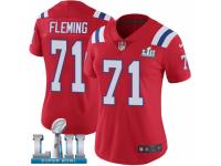 Women Nike New England Patriots #71 Cameron Fleming Red Alternate Vapor Untouchable Limited Player Super Bowl LII NFL Jersey